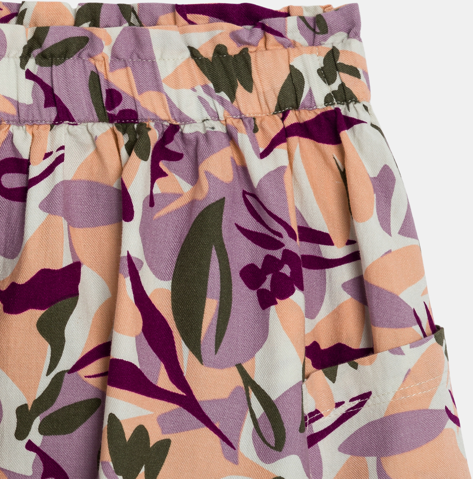 Ausgestellter, bedruckter Rock in Orange für Mädchen 2