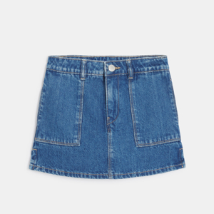 Jupe-short courte en jean bleu Fille 1