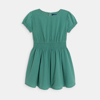 Robe unie manches courtes vert Fille