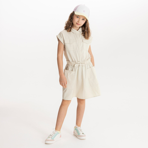 Robe-chemise manches courtes écru Fille 1