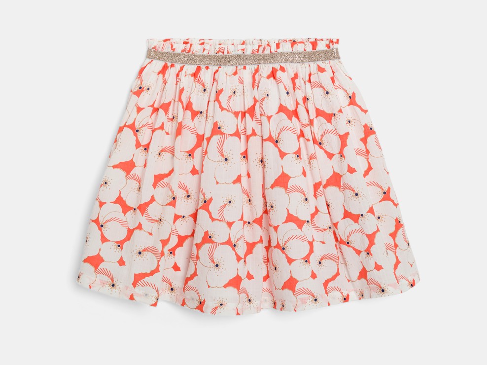 Oranje rok met print voor meisjes 2