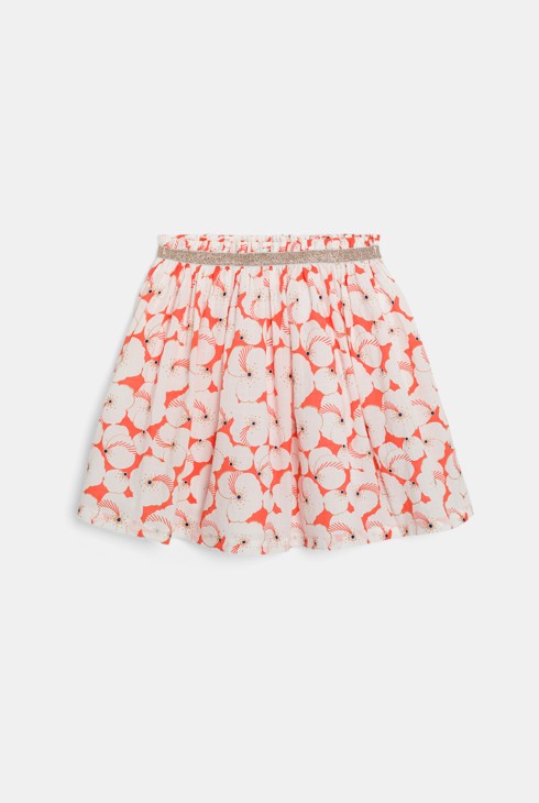 Girl's printed orange petticoat skirt 2