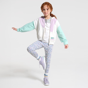 Girl's green printed sporty leggings 1