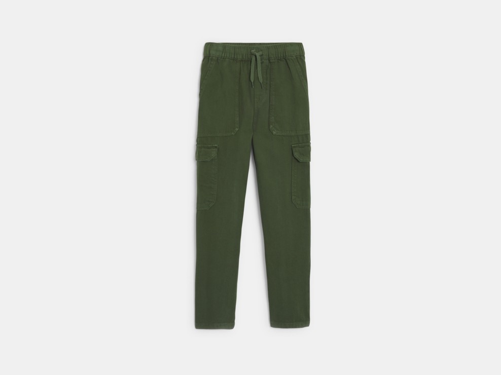Chinohose aus khakifarbenem Stoff für Jungen 1