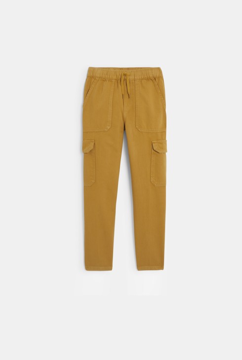 Boy's yellow ochre canvas chinos 2