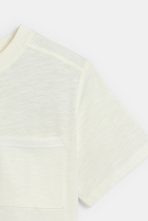 Weißes einfarbiges Kurzarm-T-Shirt für Jungen