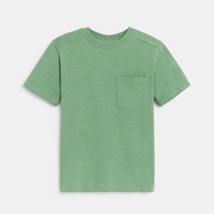 Camiseta lisa de manga corta verde niño 1