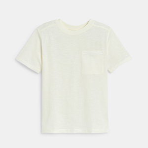 Boy's plain white short-sleeve T-shirt 1