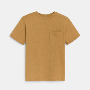 Boy's plain brown short-sleeve T-shirt 1