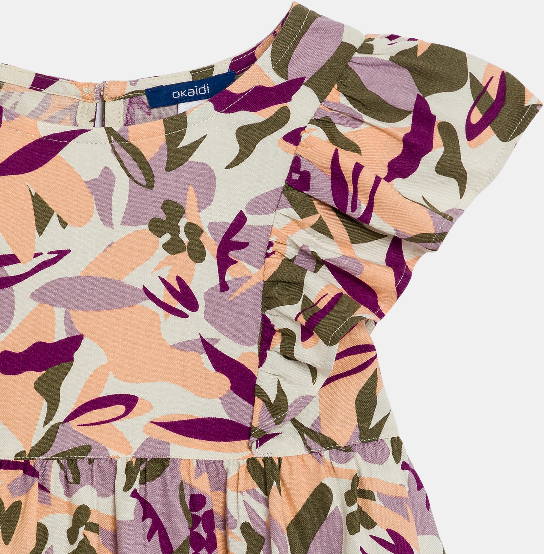 Girl's orange blouse with multicolured print 2