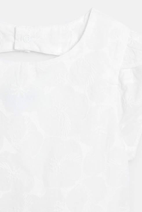 Girl's white embroidered short-sleeved blouse 2