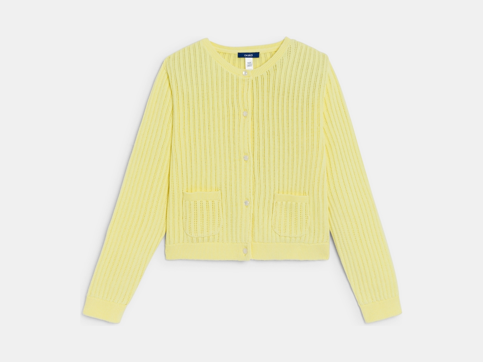 Cárdigan calado amarillo niña 1