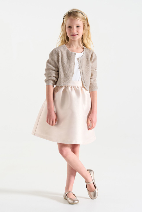 Beiger Bolero aus modischem Stoff für Mädchen 2