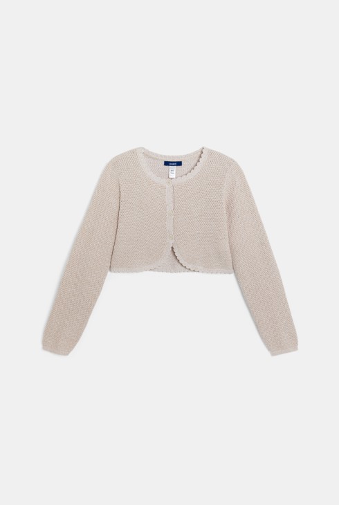 Beige bolero van zachte stof voor meisjes 1