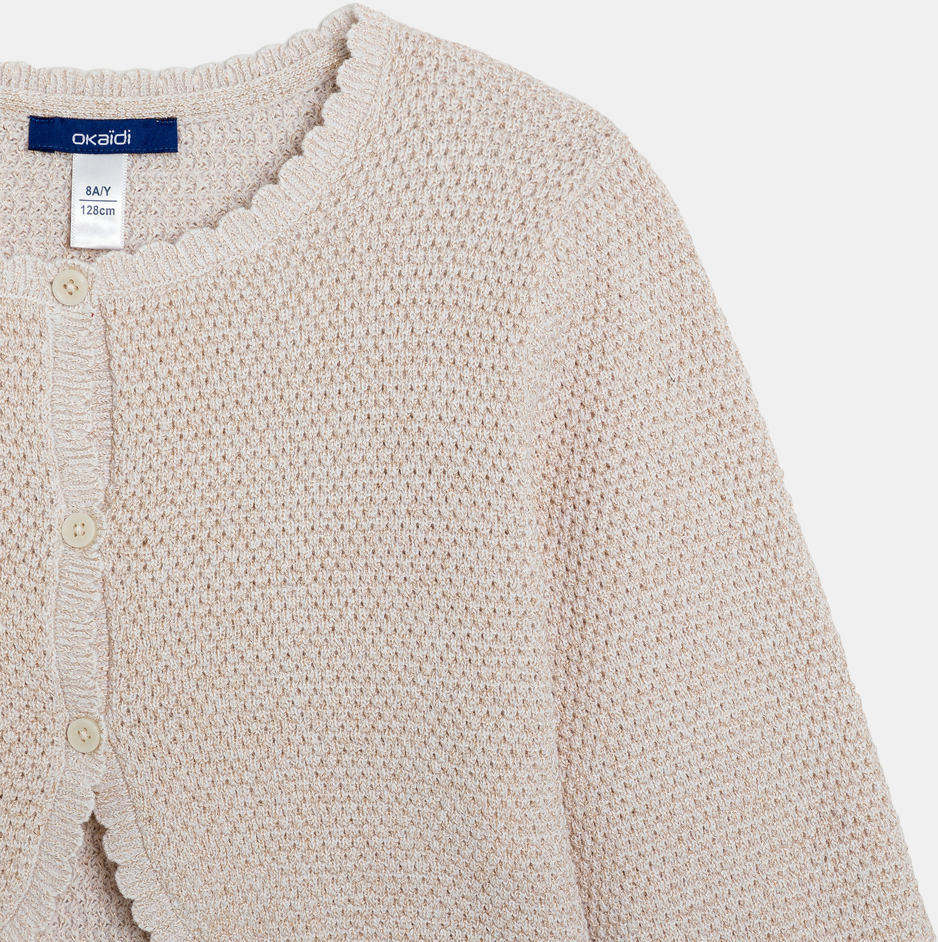 Beige bolero van zachte stof voor meisjes 2