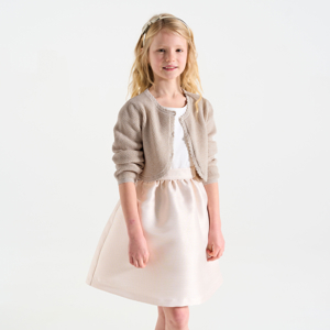 Bolero de punto fantasía beige niña 1