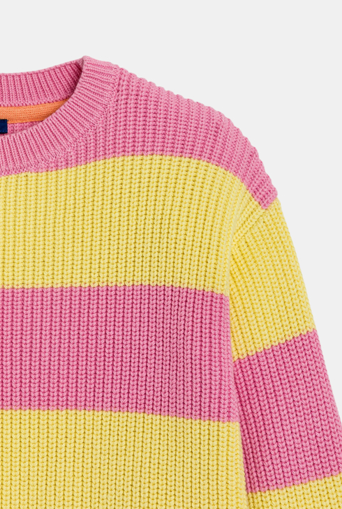 Rosa Streifenpullover für Mädchen