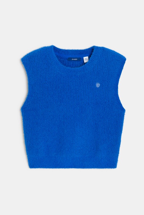 Pull sans manches bleu Fille 1