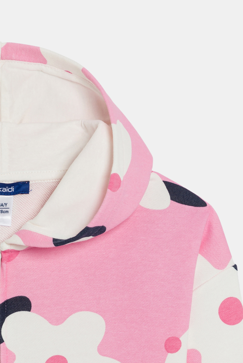Rosa Sweatshirt aus geblümtem Molton für Mädchen