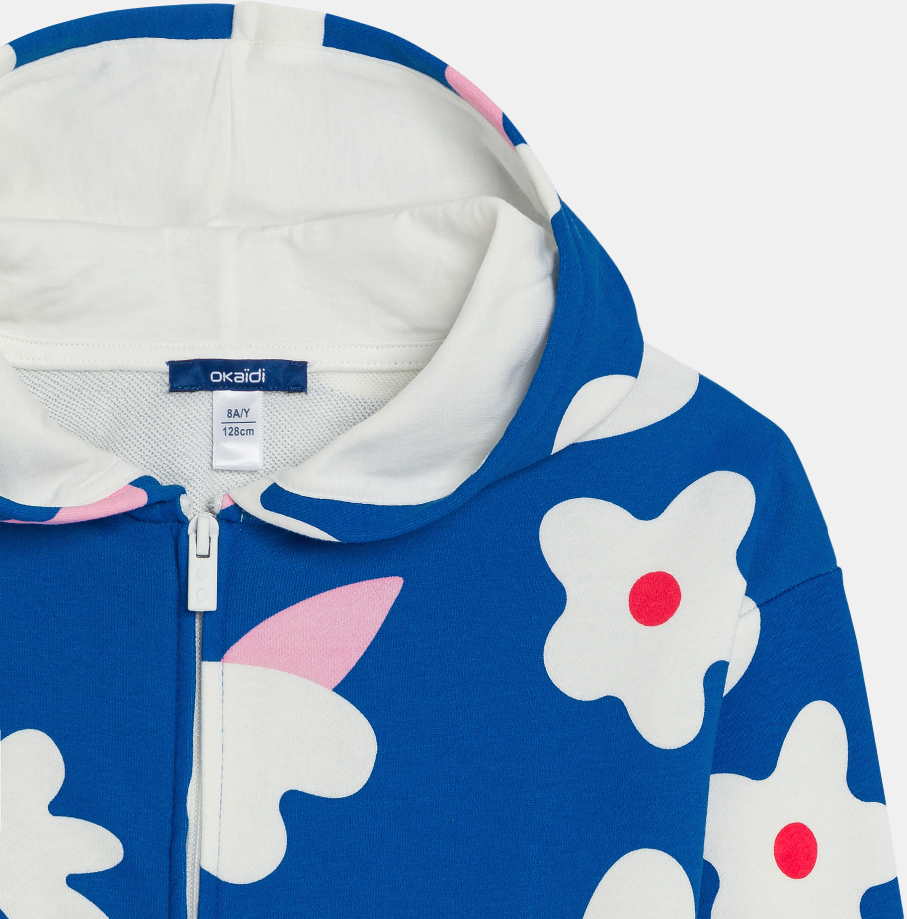 Sweat-shirt en molleton fleuri bleu Fille 2