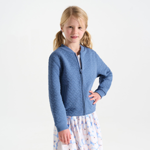 Girl's blue heart quilted sweatshirt 1