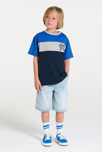 T-shirt manches courtes colorblock bleu Garçon 4