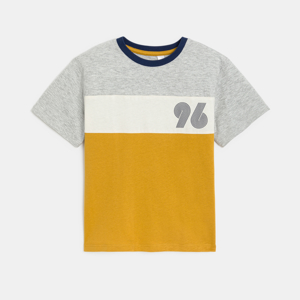 Boys' curry yellow colourblock short-sleeved T-shirt 1