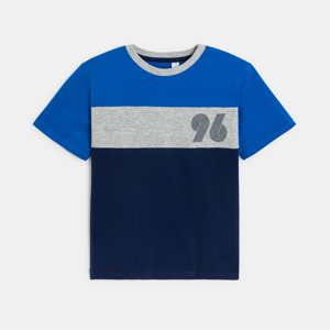 T-shirt manches courtes colorblock bleu Garçon 1