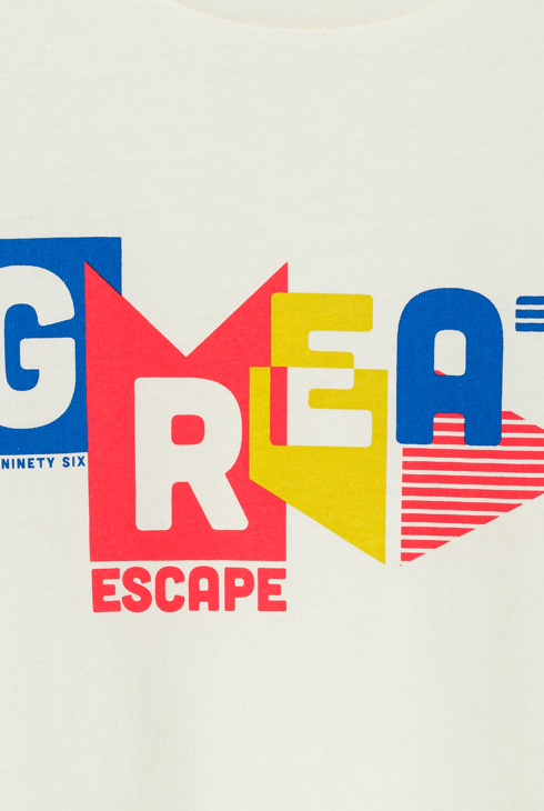 Weißes Kurzarm-T-Shirt mit Schriftzug für Jungen