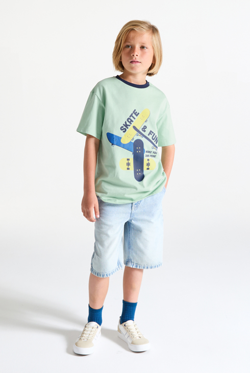 T-shirt motif skate vert Garçon 1