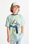 Camiseta motivo monopatín verde niño 4