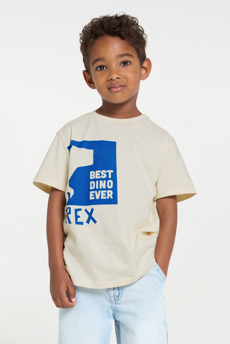 T-shirt manches courtes motif dinosaure blanc Garçon 1