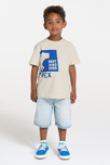 T-shirt manches courtes motif dinosaure blanc Garçon 4