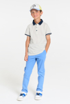 Polo manches courtes en jersey piqué blanc Garçon 4