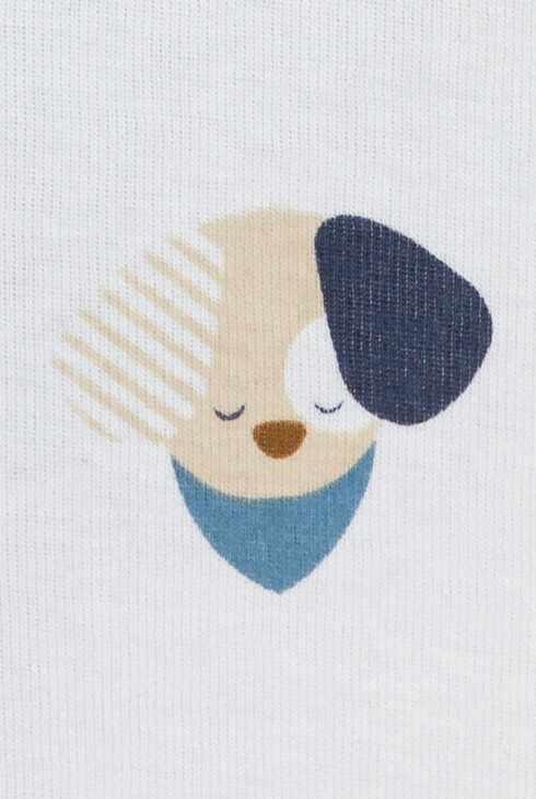 Plavi bodi kratkih rukava s američkim ovratnikom i plavim motivom psa za bebe dječake (komplet od 3 komada). 2