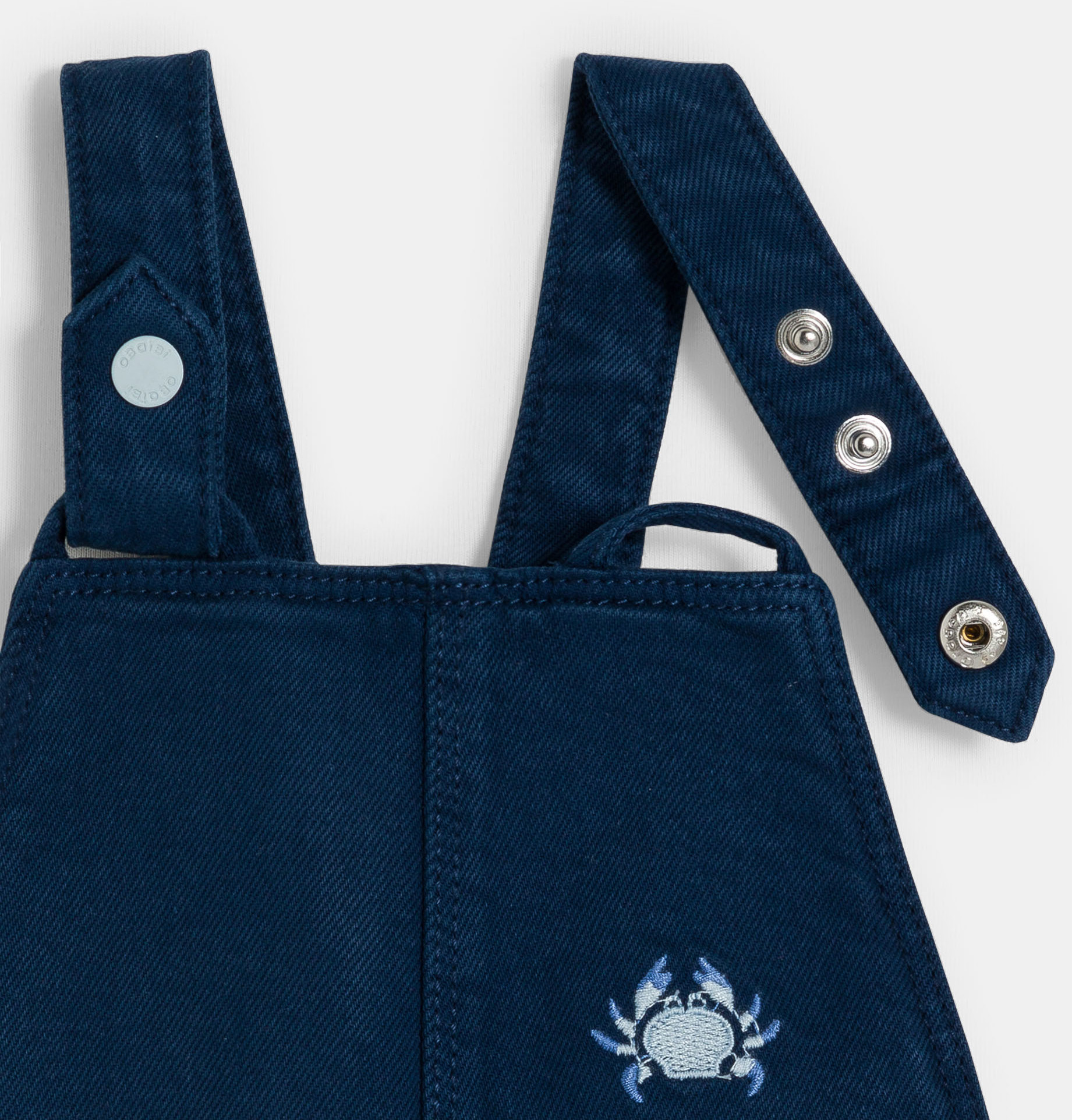 Kurze blaue Latzhose mit Taschen Kleinkind Junge 2