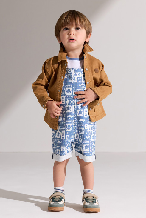 Jaqueta tipus roba de treball marró bebè nen 1