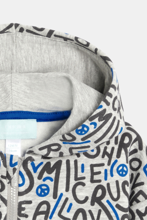 Blaues Jungen-Sweatshirt mit Reißverschluss und Kapuze für Kleinkinder