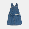 Robe salopette en jean bleu bébé fille