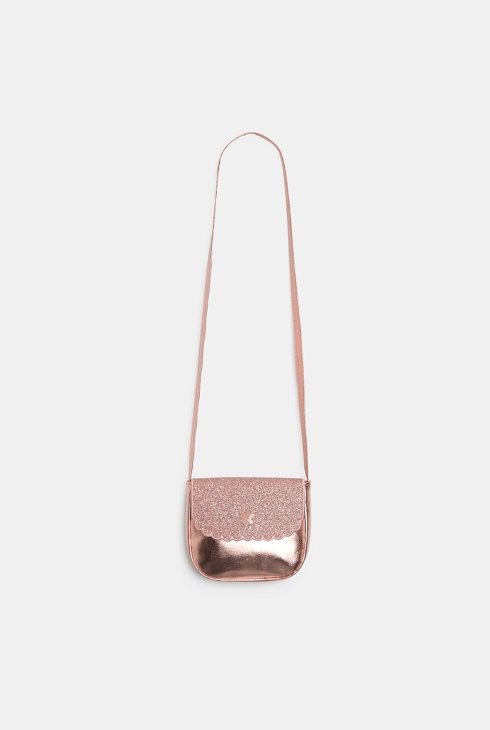 Borsa con paillettes color bronzo bambina 1