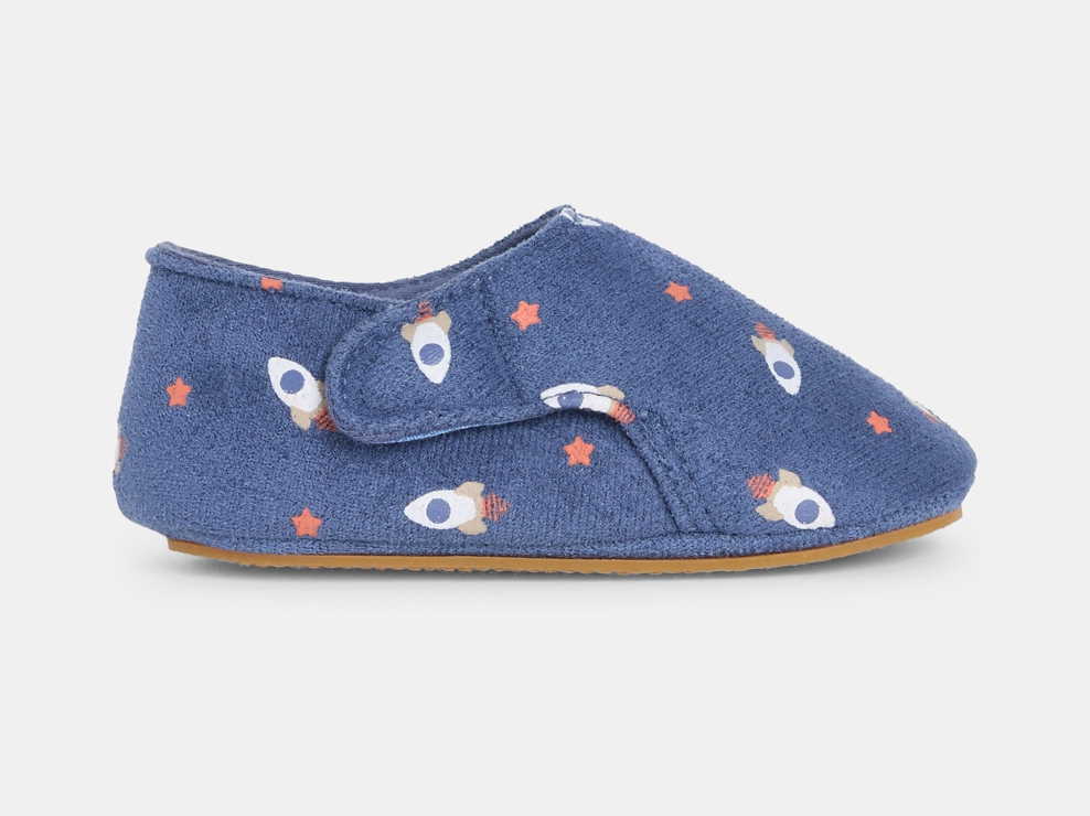 Chaussons fusées bleu bébé garçons 1