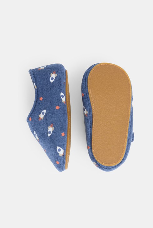 Chaussons fusées bleu bébé garçons 2