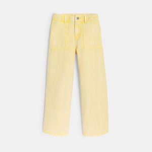 Pantalons amples de tela destenyida groc pastel nena 1