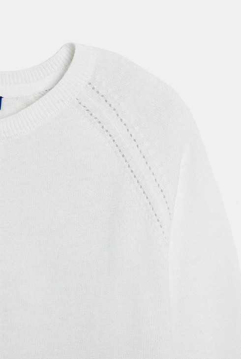 Bijeli svjetlucavi kardigan od finog pletiva za djevojčice 2