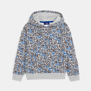 Sudadera con capucha estampado gris niño 1