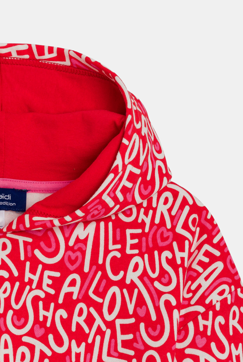 Rotes bedrucktes Sweatshirt für Mädchen