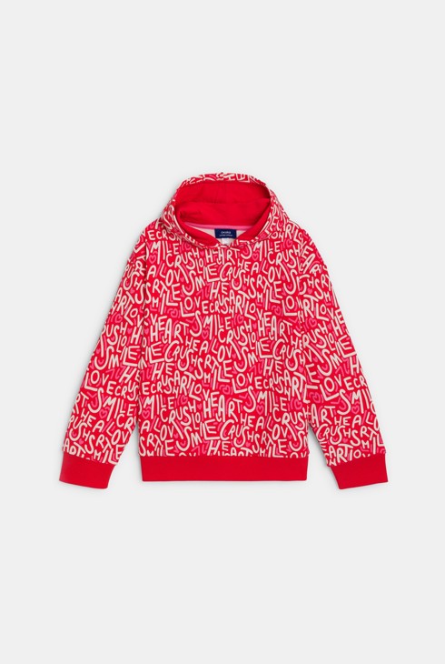 Rood sweatshirt met print voor meisjes 1