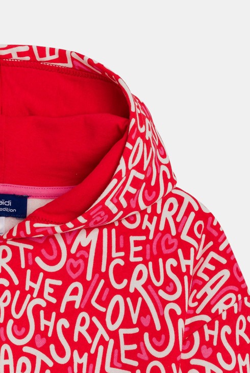 Sweat-shirt imprimé rouge Fille 2
