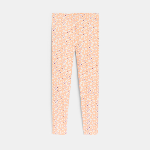 Pasteloranje lange legging met print voor meisjes 1