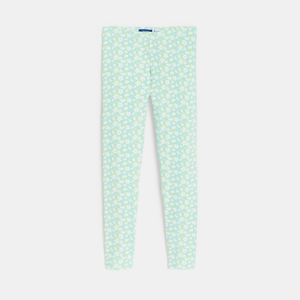 Legging long imprimé vert pastel Fille 1